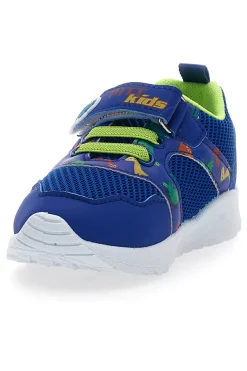PITT KIDS PK2380B Blaue und grüne Lauflernschuhe mit Klettverschluss