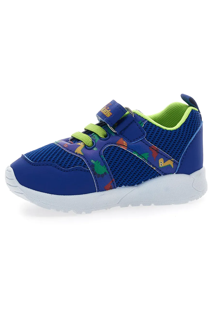 PITT KIDS PK2380B Blaue und grüne Lauflernschuhe mit Klettverschluss