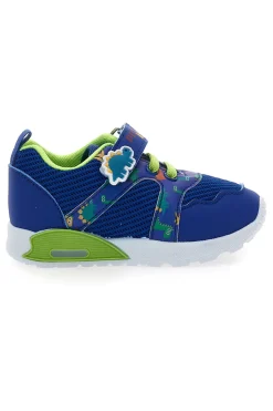 PITT KIDS PK2380B Blaue und grüne Lauflernschuhe mit Klettverschluss