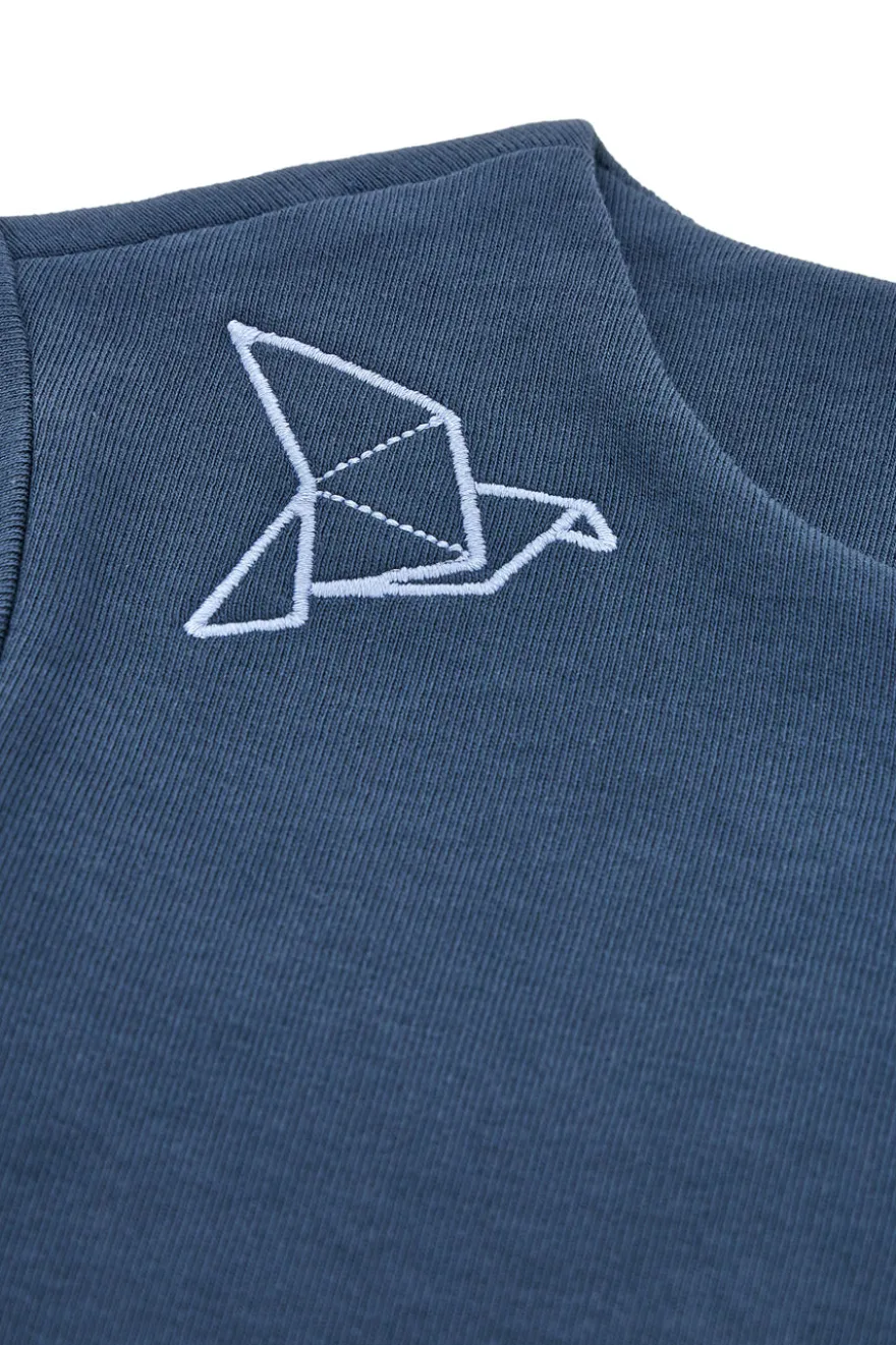 Pitt Kids PT-KD-8016 Origami-Stickerei, blaues Kleid