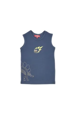 Pitt Kids PT-KT-7012 Tanktop mit Dinosaurier-Print, Blau