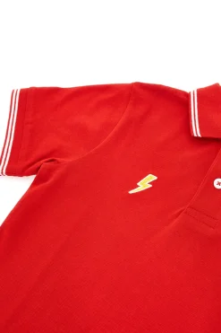 Pitt Kids Rotes Poloshirt mit weißen Rändern PT-B-PL-05031