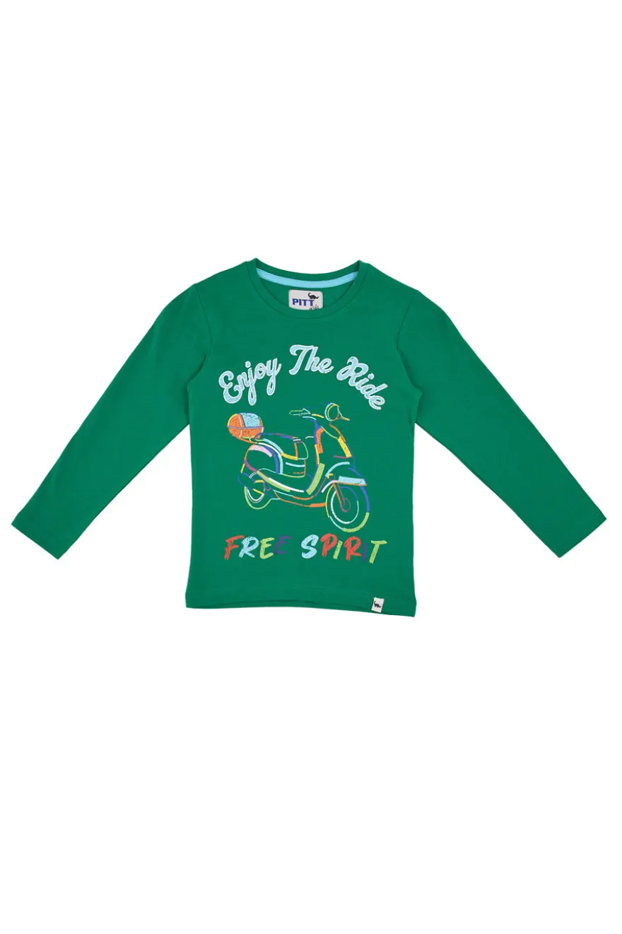 Pitt Kids Rundhals-T-Shirt 03029 Grün