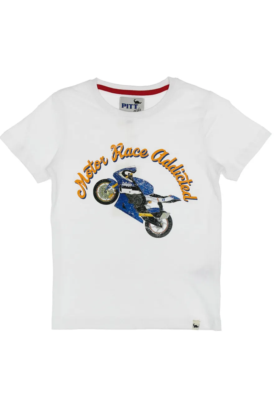 Pitt Kids T-Shirt und Shorts Set 03073 Weiß und Blau