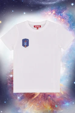 Pitt Kids Weißes T-Shirt mit aufgestickter Rakete PT-BT-05026