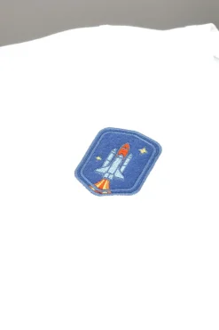 Pitt Kids Weißes T-Shirt mit aufgestickter Rakete PT-BT-05026