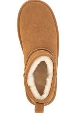 Pittarello – Wow 3550 – Stiefeletten im Slipper-Stil aus Wildleder in Kamelbraun mit Pelzfutter