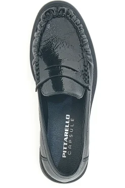 Pittarello BT24321029 Loafer aus schwarzem Lackleder mit niedrigem Absatz