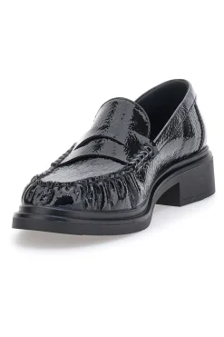 Pittarello BT24321029 Loafer aus schwarzem Lackleder mit niedrigem Absatz