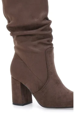 Pittarello Capsule BT2140004 Braune Kniehohe Stiefel mit Absatz und weichem Schaft
