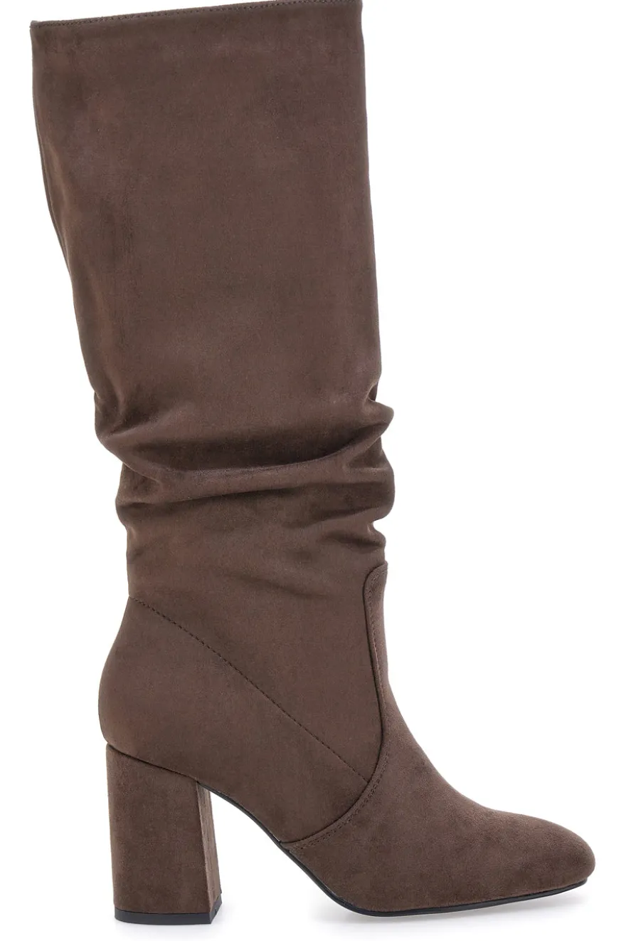 Pittarello Capsule BT2140004 Braune Kniehohe Stiefel mit Absatz und weichem Schaft