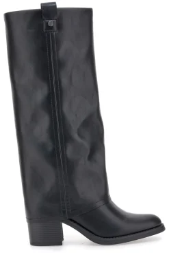 Pittarello Capsule BT24186024A schwarze Stiefel mit mittelhohem Absatz und quadratischer Zehenpartie