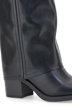 Pittarello Capsule BT24186024A schwarze Stiefel mit mittelhohem Absatz und quadratischer Zehenpartie