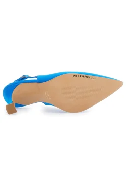 Pittarello Couture 148 Slingback-Pumps aus türkisfarbenem Satin