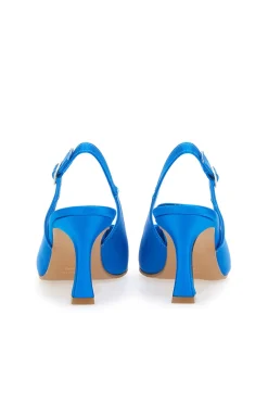 Pittarello Couture 148 Slingback-Pumps aus türkisfarbenem Satin