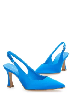 Pittarello Couture 148 Slingback-Pumps aus türkisfarbenem Satin