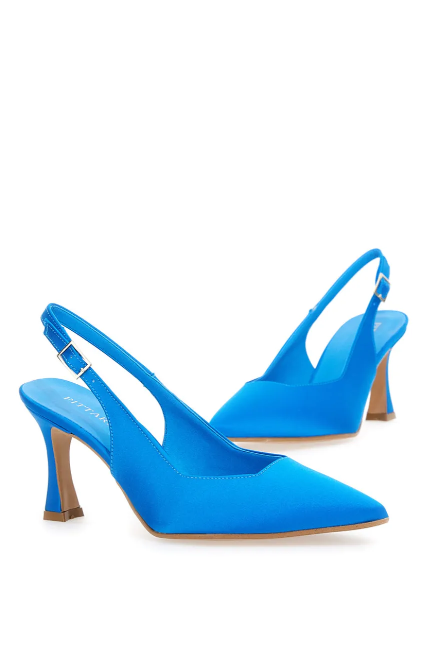 Pittarello Couture 148 Slingback-Pumps aus türkisfarbenem Satin