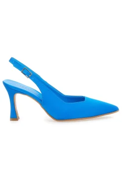 Pittarello Couture 148 Slingback-Pumps aus türkisfarbenem Satin