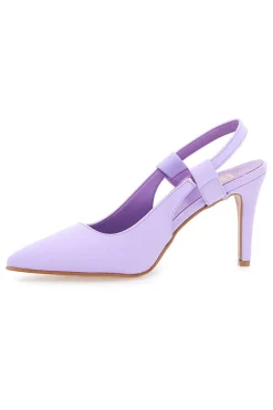 Pittarello Elite 006 Lilafarbene Slingback-Pumps aus Mikrofaser