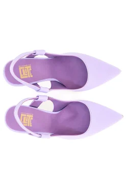 Pittarello Elite 006 Lilafarbene Slingback-Pumps aus Mikrofaser