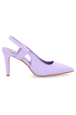 Pittarello Elite 006 Lilafarbene Slingback-Pumps aus Mikrofaser