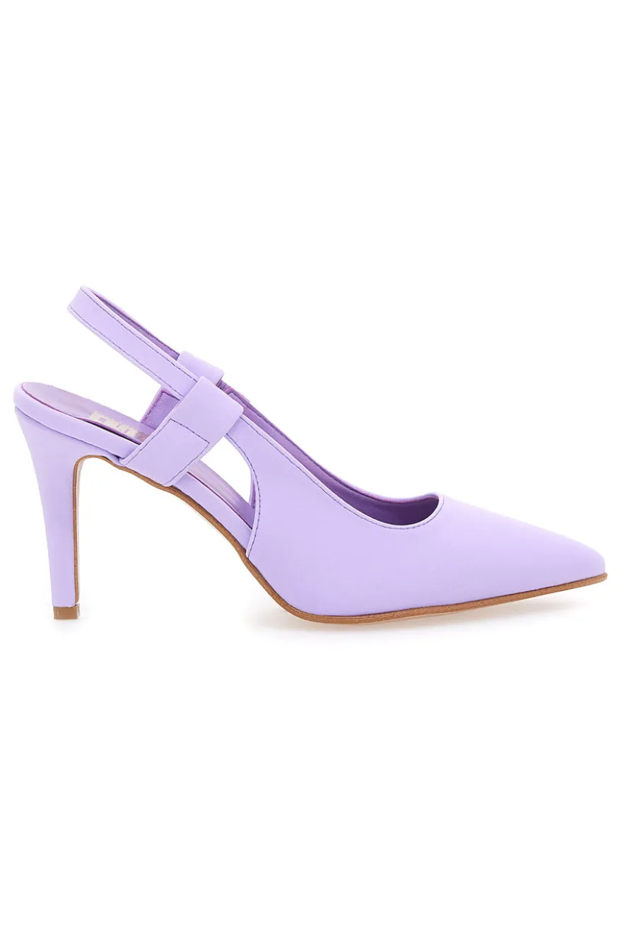 Pittarello Elite 006 Lilafarbene Slingback-Pumps aus Mikrofaser