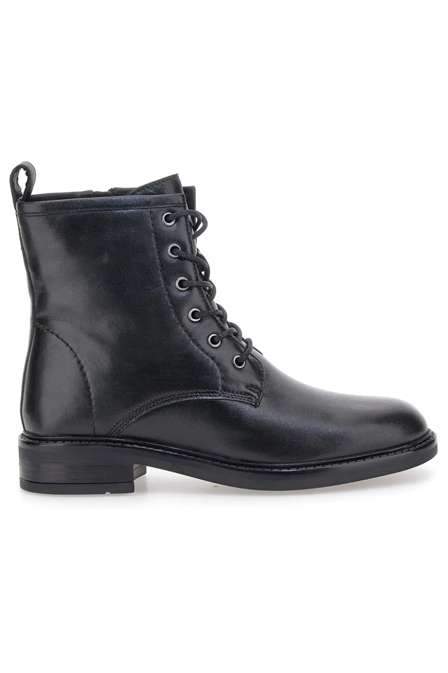 Pittarello Focus KI5242 schwarze Schnürstiefeletten mit seitlichem Reißverschluss