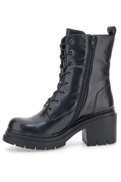 Pittarello Focus KI4040 schwarze Stiefeletten mit breitem Absatz und Schnürverschluss