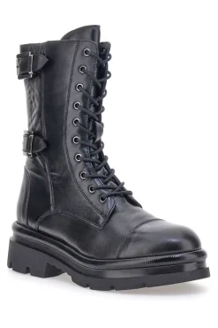 Pittarello FOCUS KI6062 schwarze Stiefeletten mit Schnallen und Profilsohle