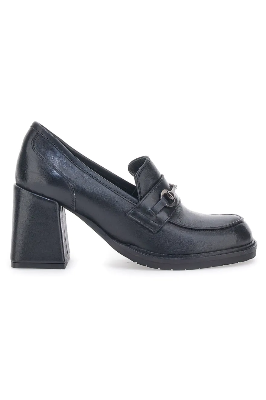 Pittarello Glam 7002 schwarze Mokassins mit Absatz