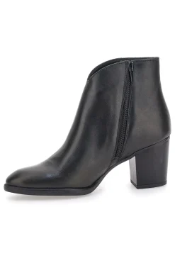 Pittarello Glam 4566400 Schwarze Lederstiefeletten mit mittelhohem Absatz