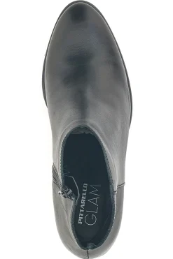 Pittarello Glam 4566400 Schwarze Lederstiefeletten mit mittelhohem Absatz