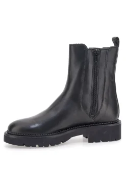 Pittarello Glam 6436675 schwarze Stiefeletten aus echtem Leder mit Profilsohle