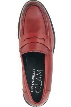 Pittarello Glam Roter Mokassin aus echtem Leder 85035