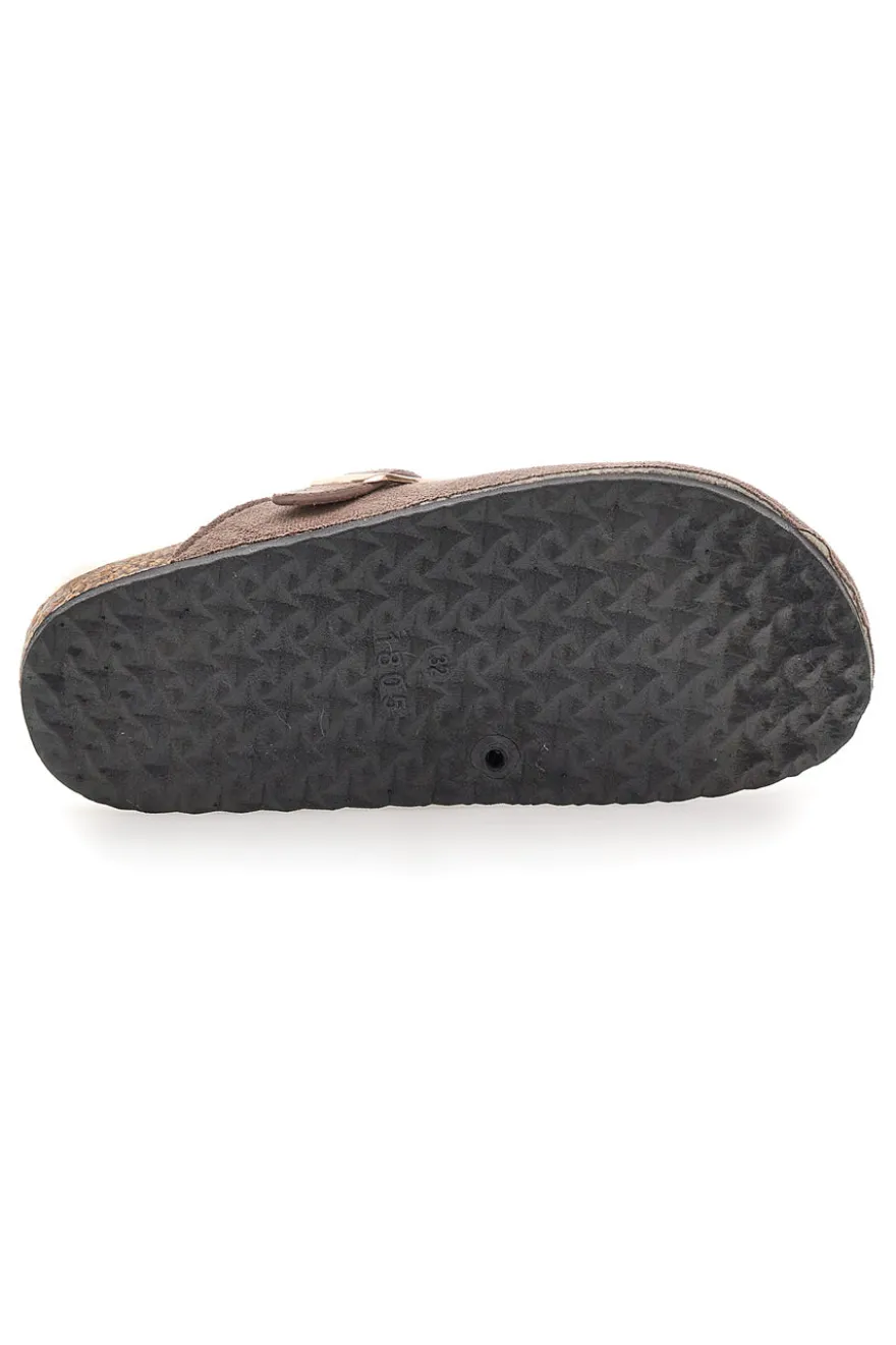 Pittarello Love 1071 Braune Hausschuhe mit Schnalle und Fellfutter