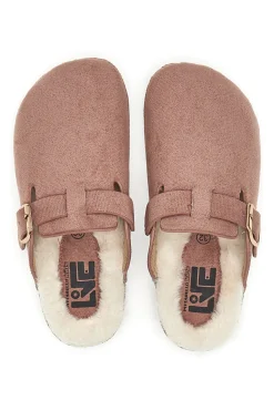 Pittarello Love 1071 Rosa Hausschuhe mit Schnalle und Fellfutter