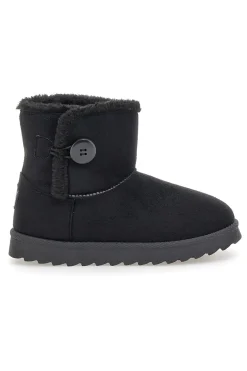 Pittarello Love PK1714B schwarze Stiefeletten mit Zierknopf und Fellfutter