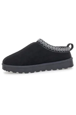 Pittarello Love PK1859C schwarze Hausschuhe mit verziertem Profil und Pelzinnenseite