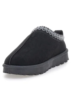 Pittarello Love PK1859C schwarze Hausschuhe mit verziertem Profil und Pelzinnenseite