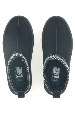 Pittarello Love PK1859C schwarze Hausschuhe mit verziertem Profil und Pelzinnenseite