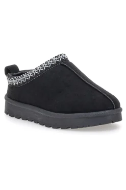 Pittarello Love PK1859C schwarze Hausschuhe mit verziertem Profil und Pelzinnenseite