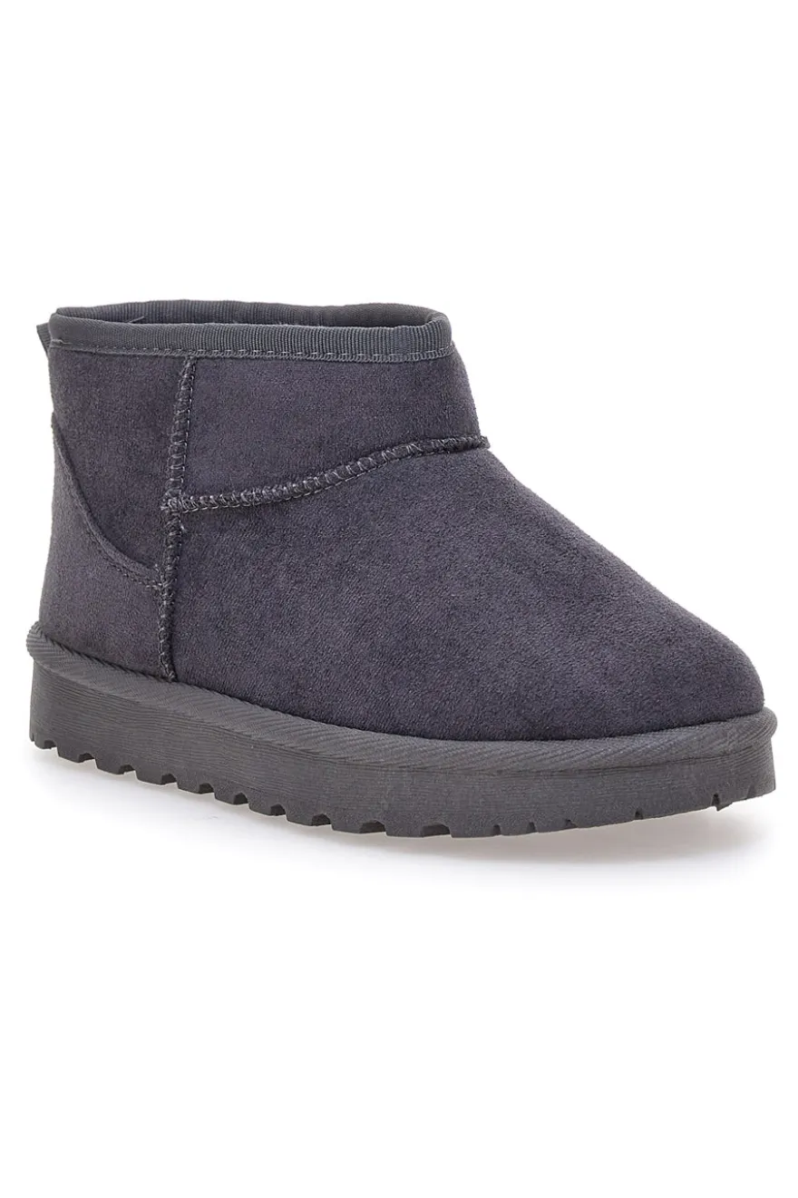 Pittarello Love PK1699D dunkelgraue Slipper-Stiefeletten mit Fellfutter