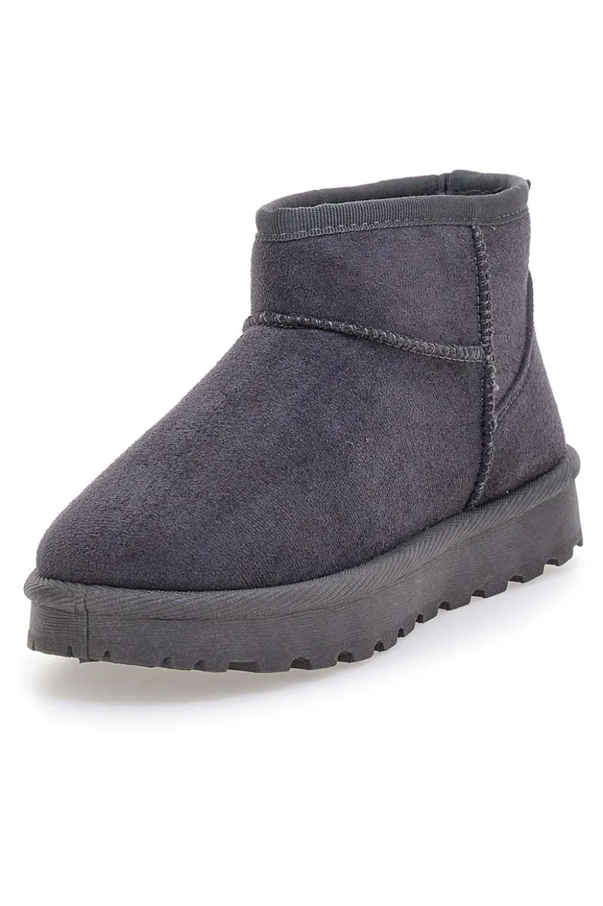 Pittarello Love PK1699D dunkelgraue Slipper-Stiefeletten mit Fellfutter