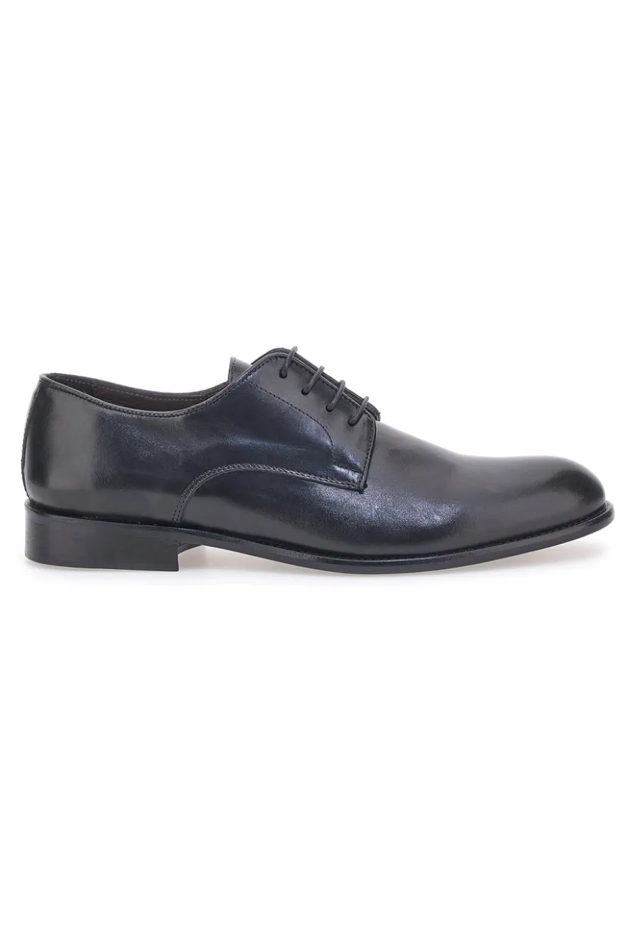 Pittarello Plus 734 Schnürschuhe aus schwarzem Echtleder