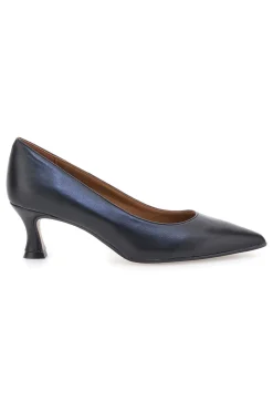 Pittarello Plus 555 Schwarze Pumps aus Leder mit mittlerem Absatz, hergestellt in Italien