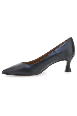 Pittarello Plus 555 Schwarze Pumps aus Leder mit mittlerem Absatz, hergestellt in Italien