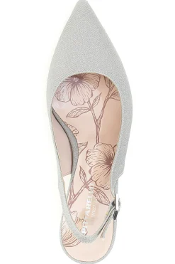 Pittarello Romantic 54366 silberne Glitzer-Slingback-Pumps