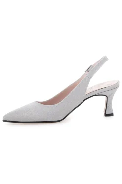 Pittarello Romantic 54366 silberne Glitzer-Slingback-Pumps
