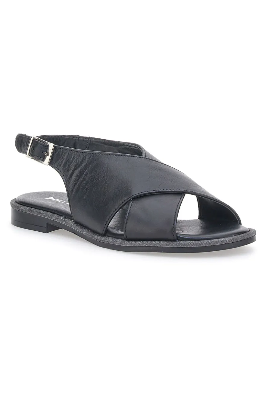 Pittarello Sandalen 1613802 Schwarzes Echtleder