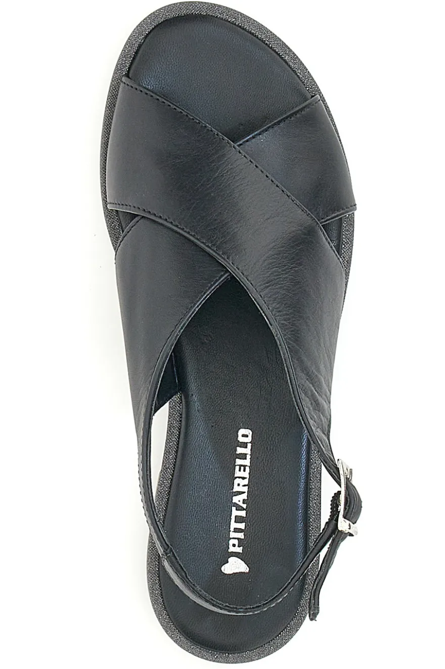 Pittarello Sandalen 1613802 Schwarzes Echtleder
